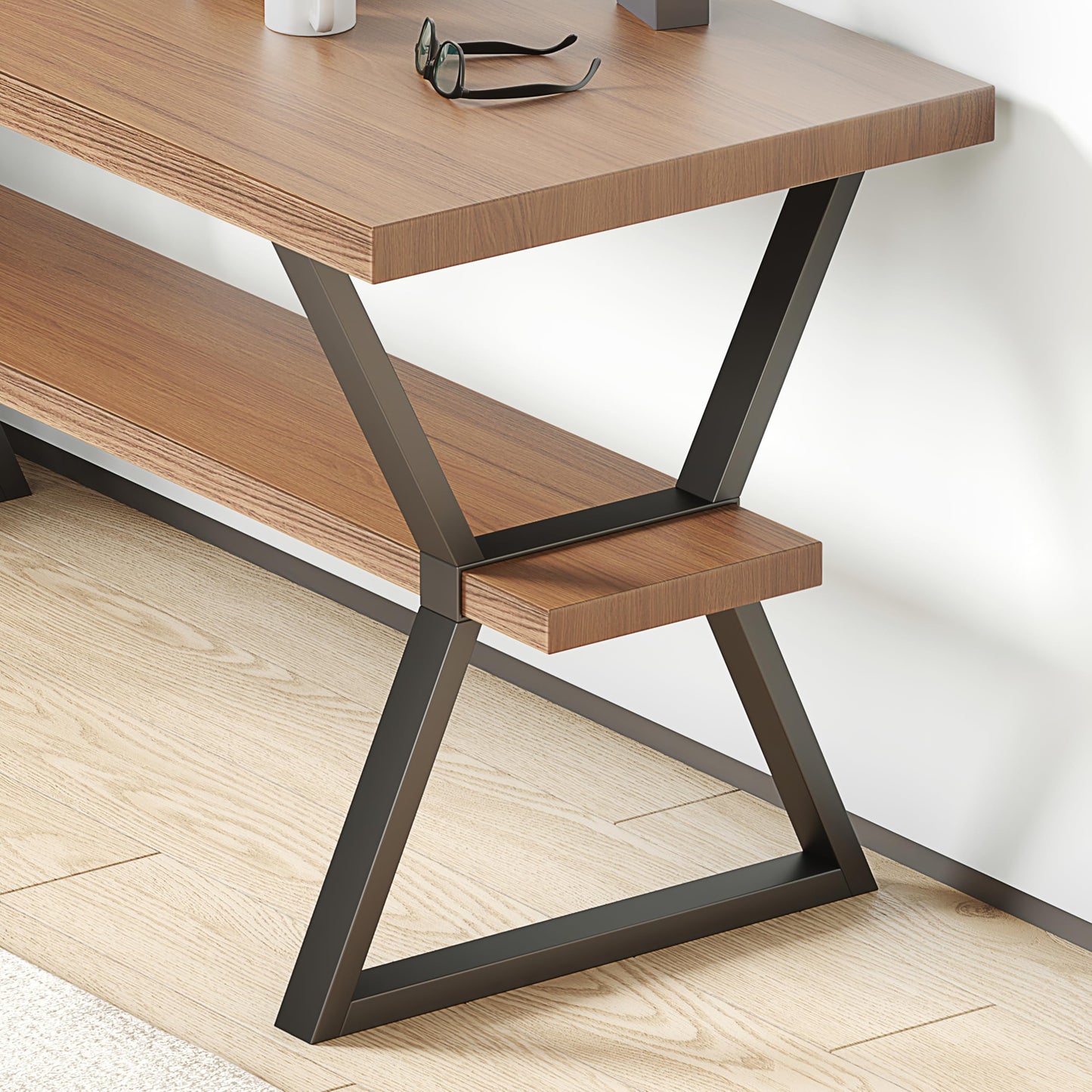 Metal Desk Legs Set of 2, 28" Black