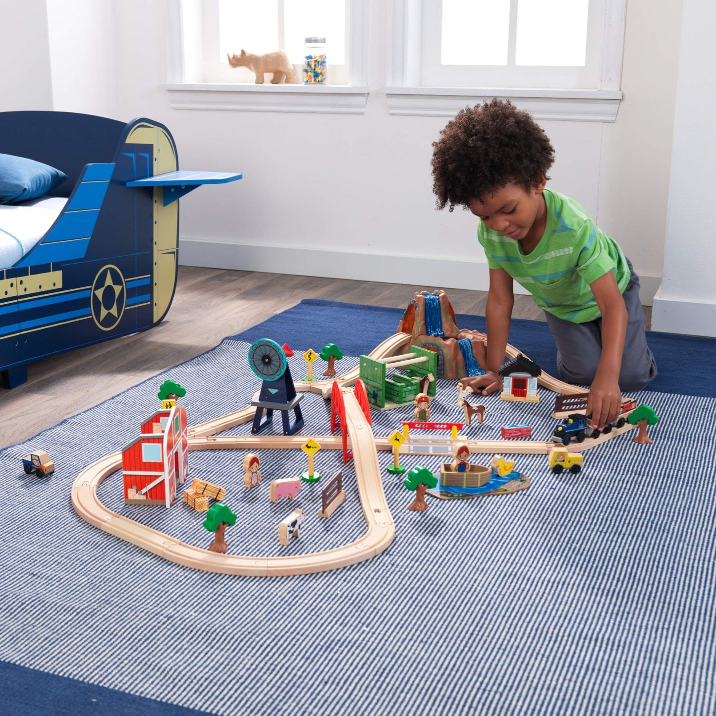 75-Piece KidKraft Wooden Farm Train Set