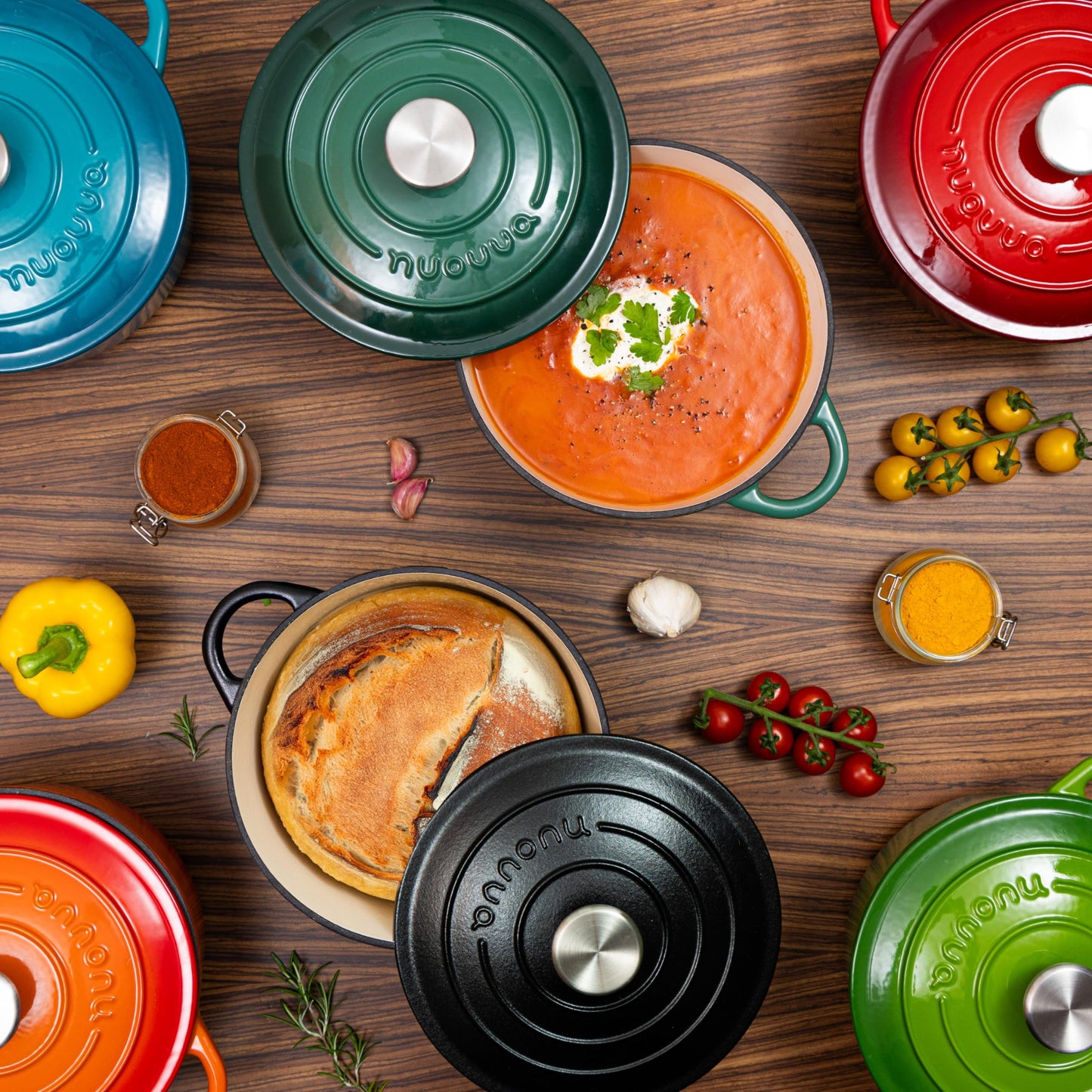 6.4-Quart Cast Iron Dutch Oven – Dark Green