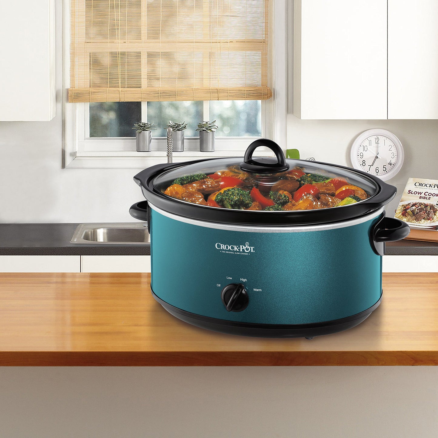 Crock-Pot 7-Quart Manual Slow Cooker, Turquoise
