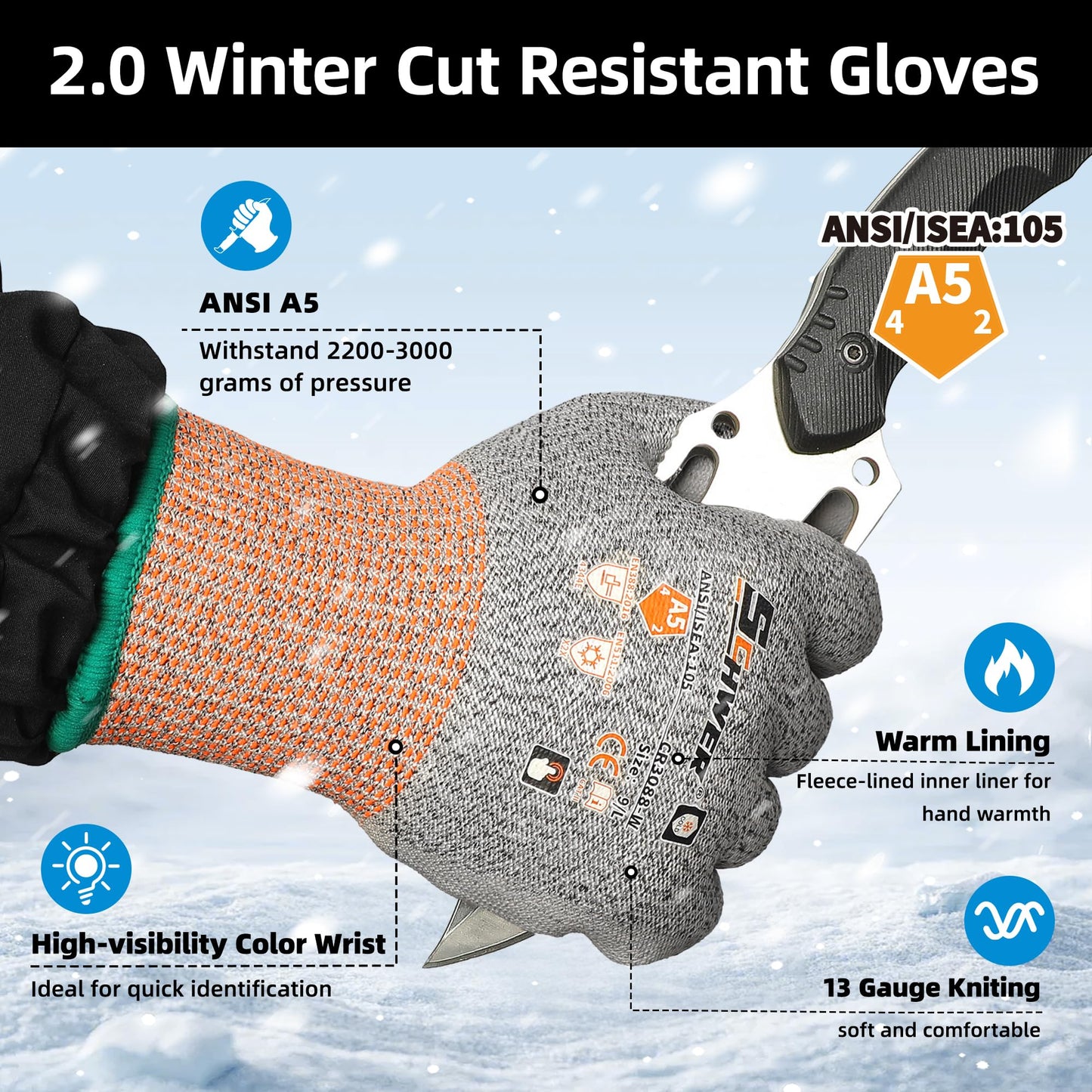 Schwer 12 Pairs Winter Work Gloves