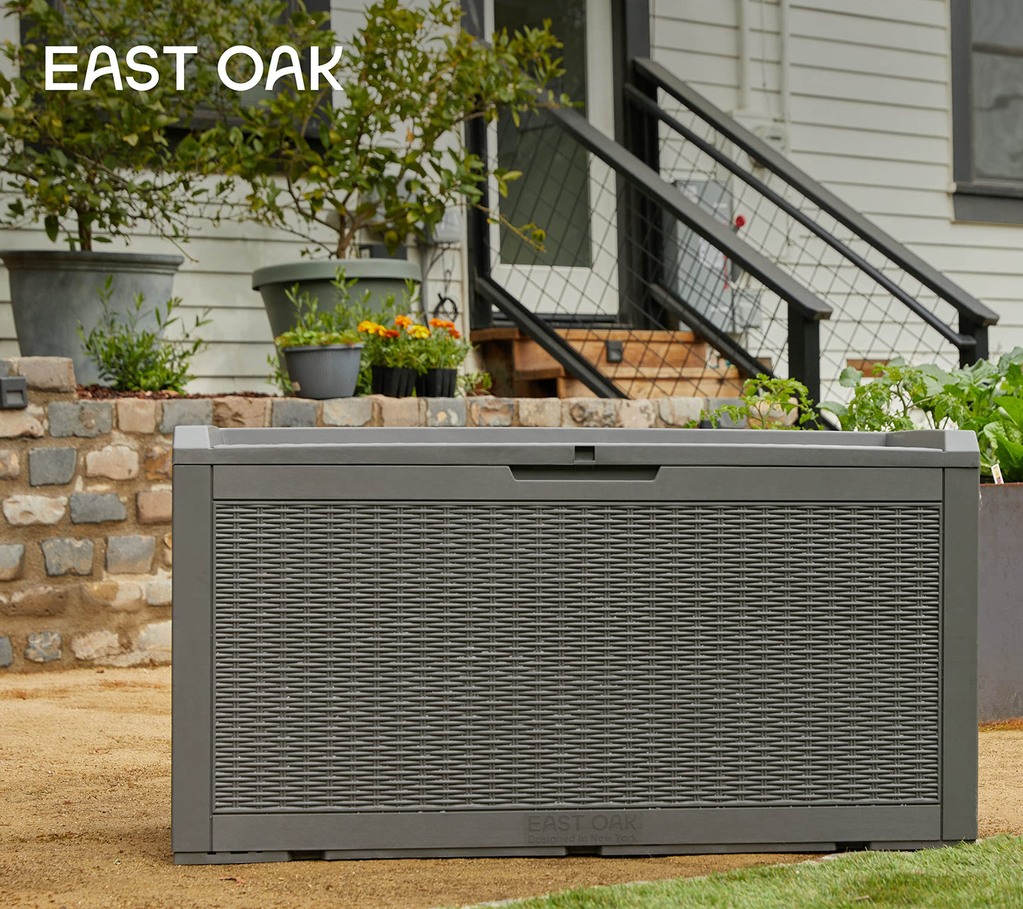 EAST OAK 100 Gallon Waterproof Outdoor Storage Box