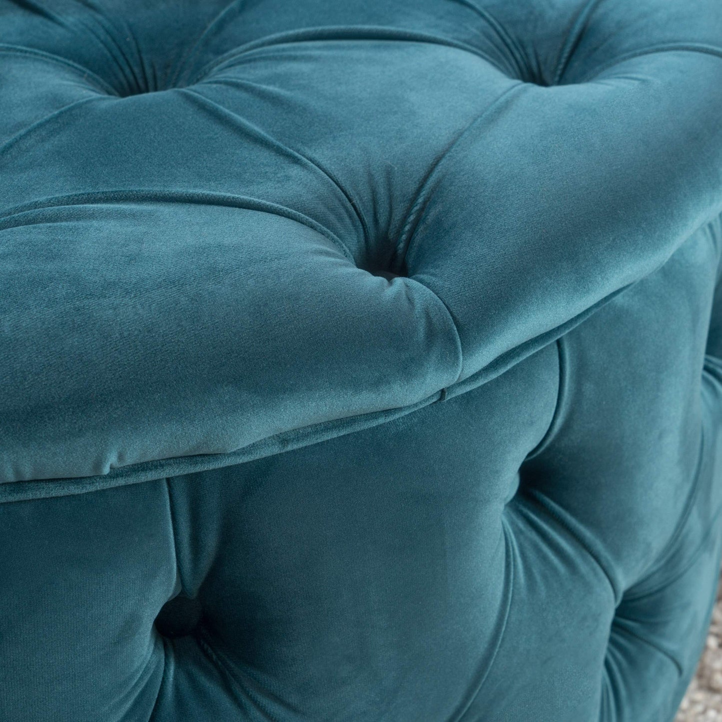 Round Velvet Ottoman by GDFStudio