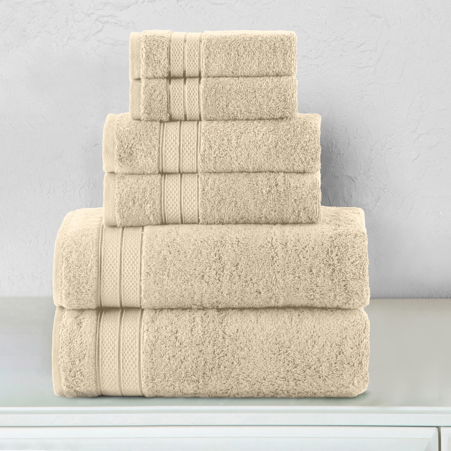 6-Piece Luxury Turkish Cotton Towel Set