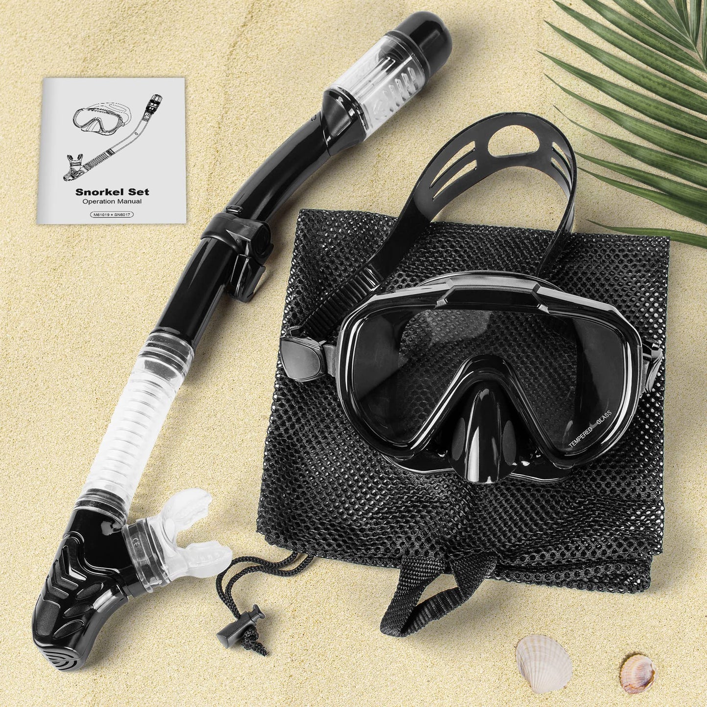 Dry Top Snorkel Set for Adults - Anti-Leak