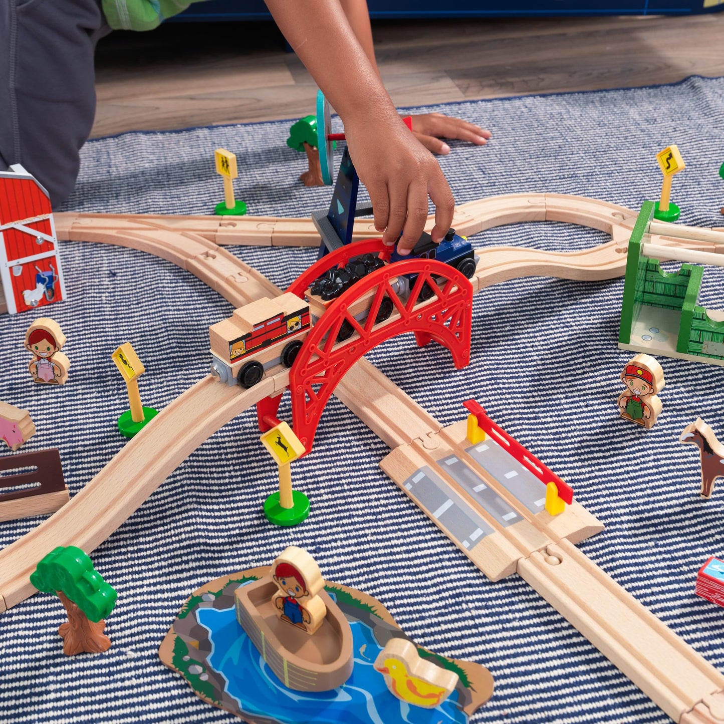75-Piece KidKraft Wooden Farm Train Set