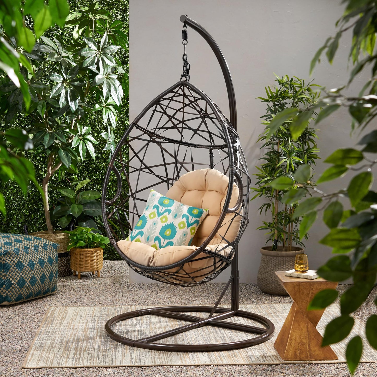 Hanging Wicker Tear Drop Chair by Christopher Knight