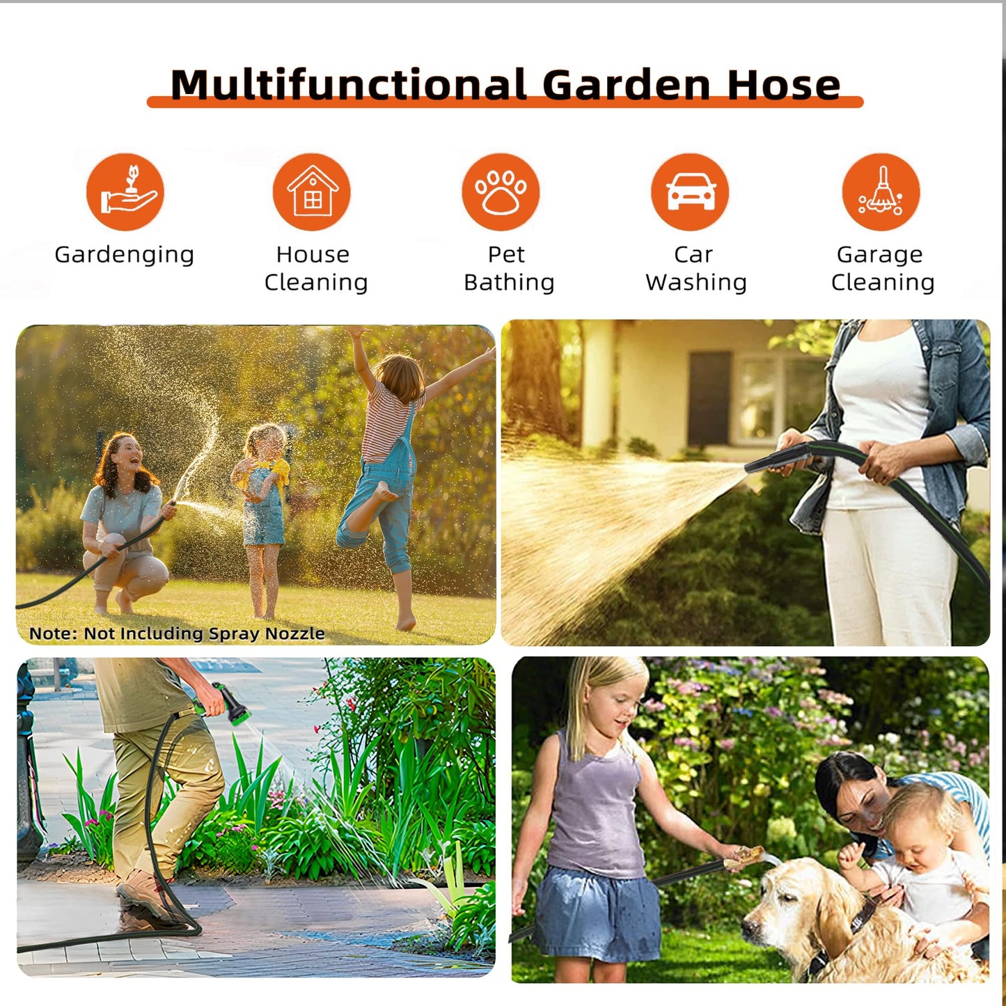 75 ft Flexible Garden Hose with Brass Connector
