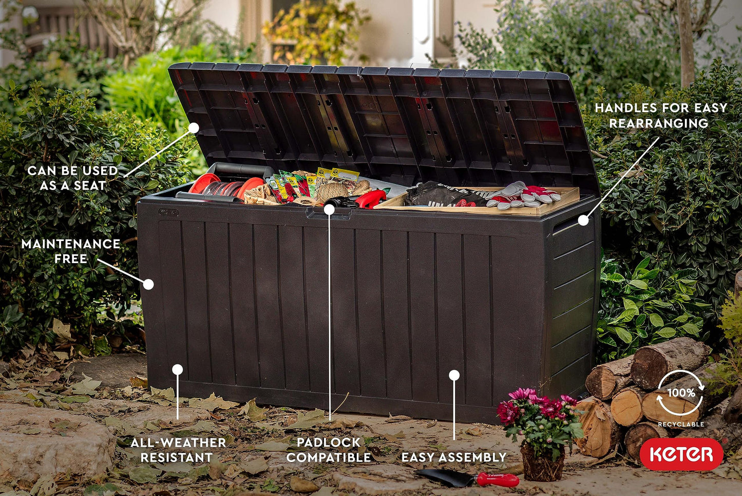 Keter 71 Gallon Resin Outdoor Storage Box