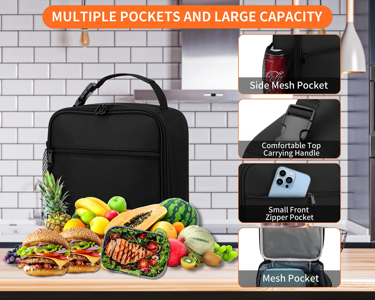 Insulated Reusable Lunch Box for Men and Women