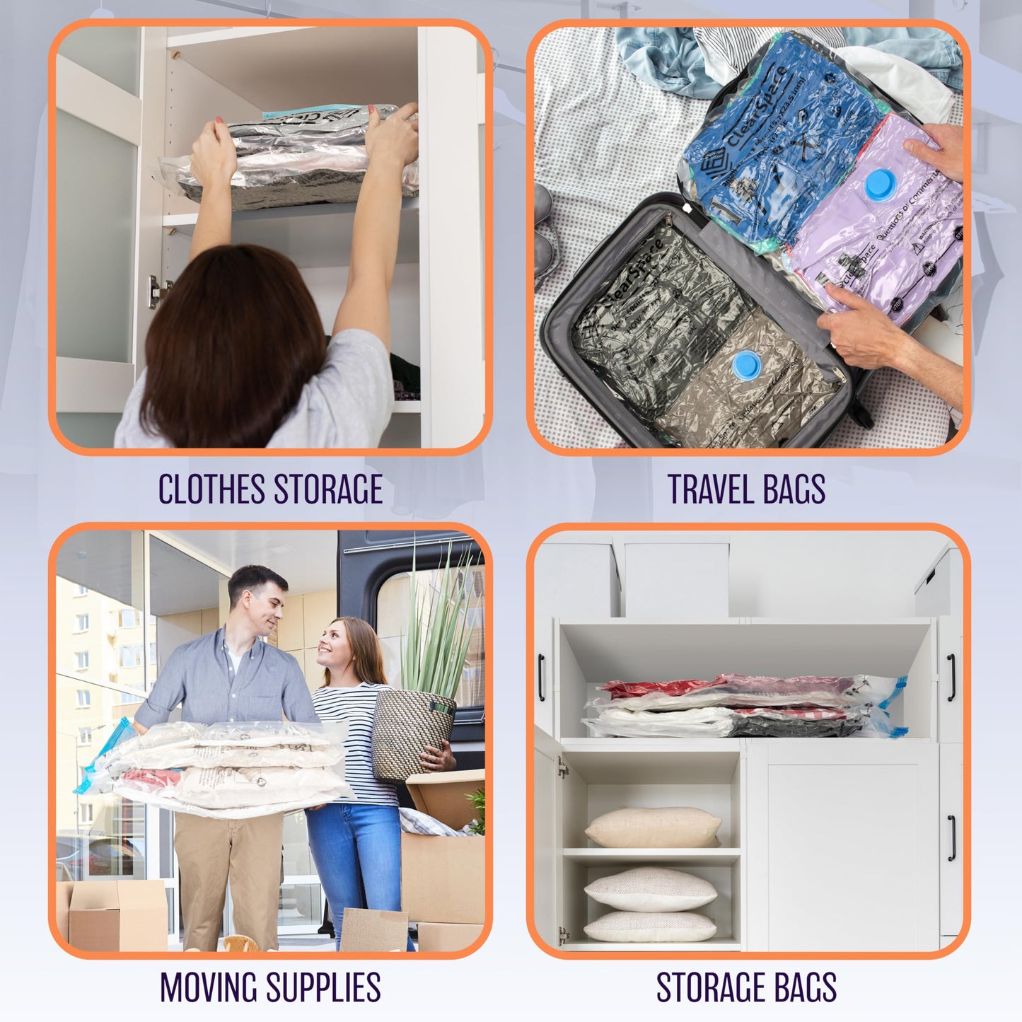 20 Pack Vacuum Seal Bags for Clothes Storage