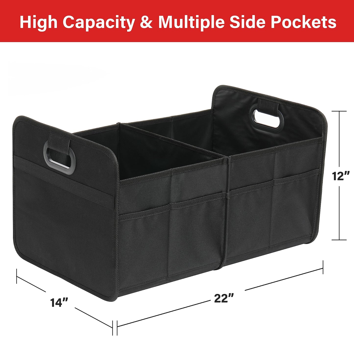 Car Trunk Organizer by Simple Deluxe, 2 Compartments