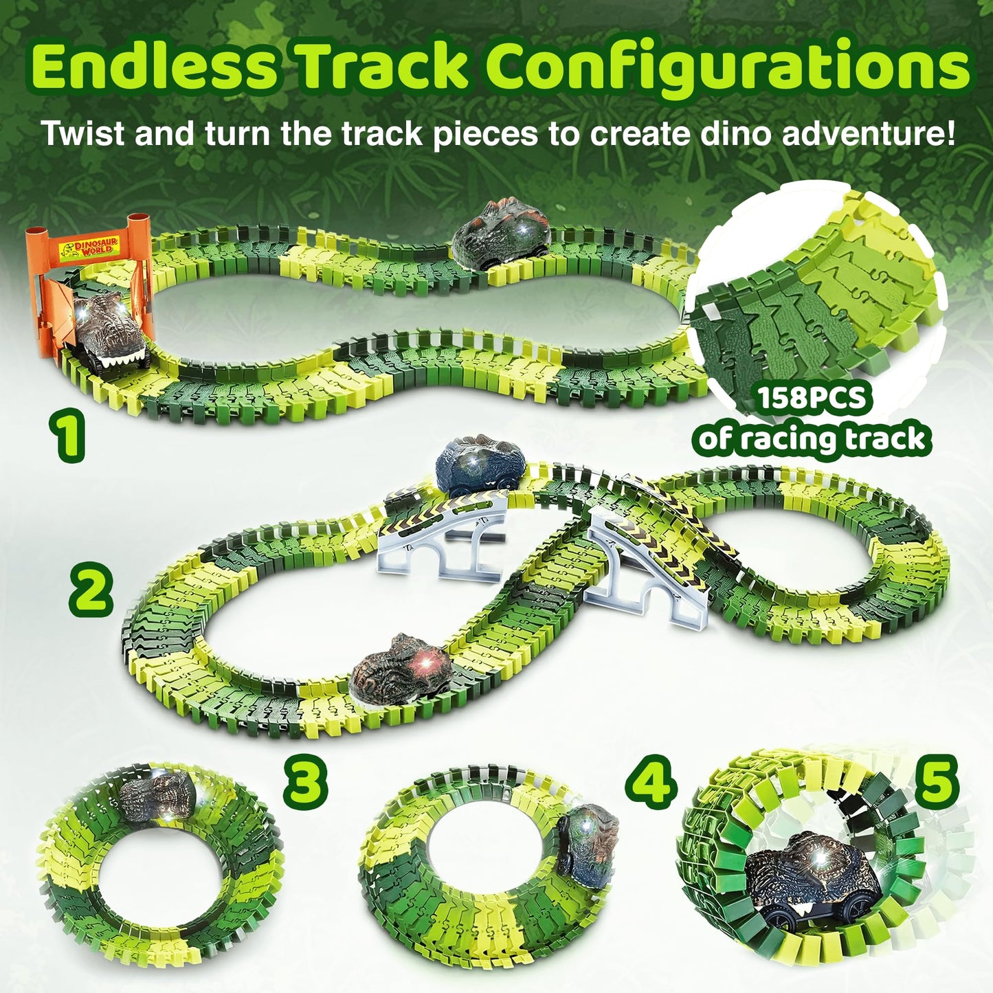 Dinosaur Race Track Toy Set by Boffe