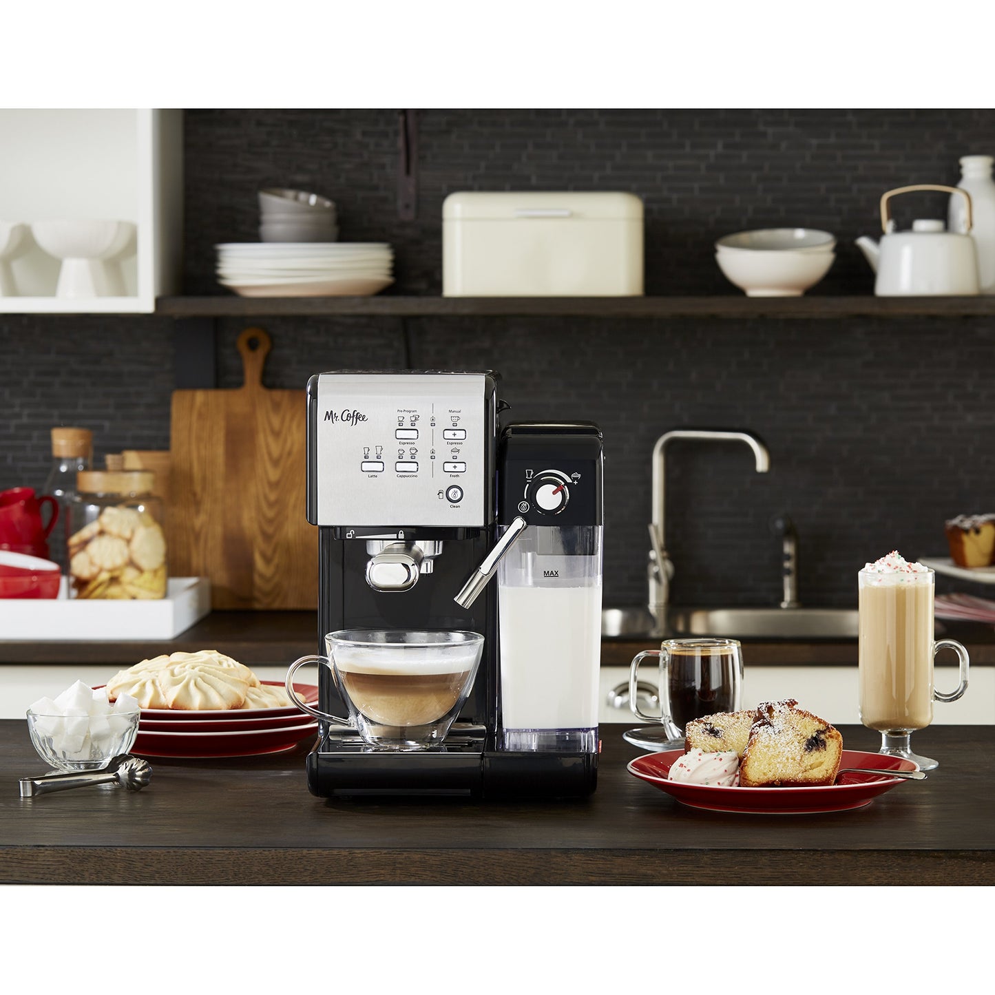 Mr. Coffee Programmable Espresso Machine with Frother