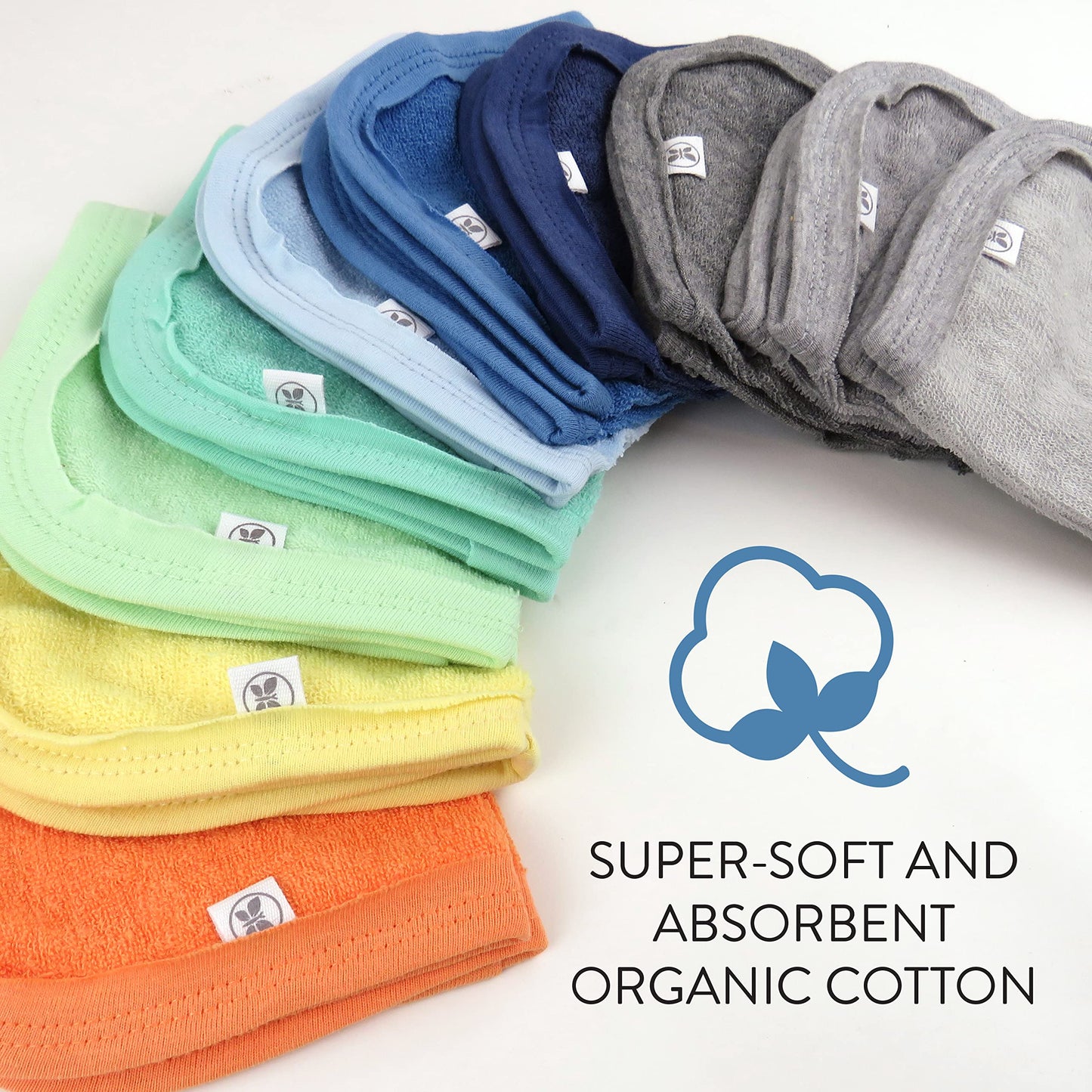 HonestBaby Organic Cotton Baby Wash Cloths - 10 Pack
