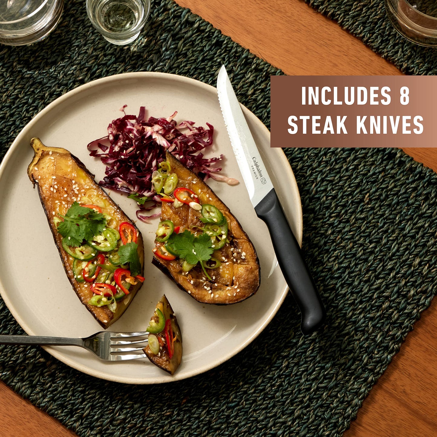 Calphalon 8-Piece Steak Knife Set with SharpIN