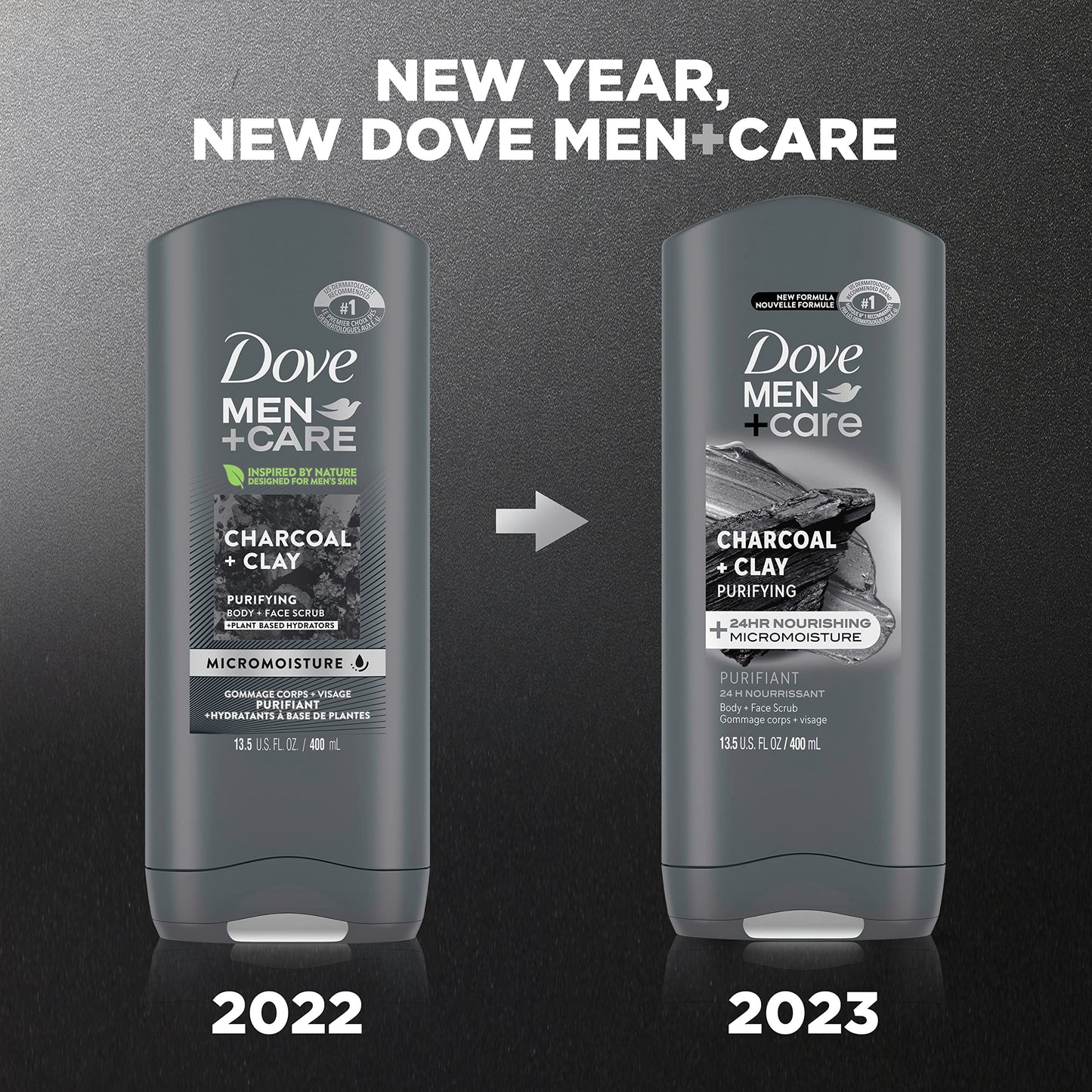 DOVE MEN + CARE Charcoal Clay Body Wash, 13.5 oz