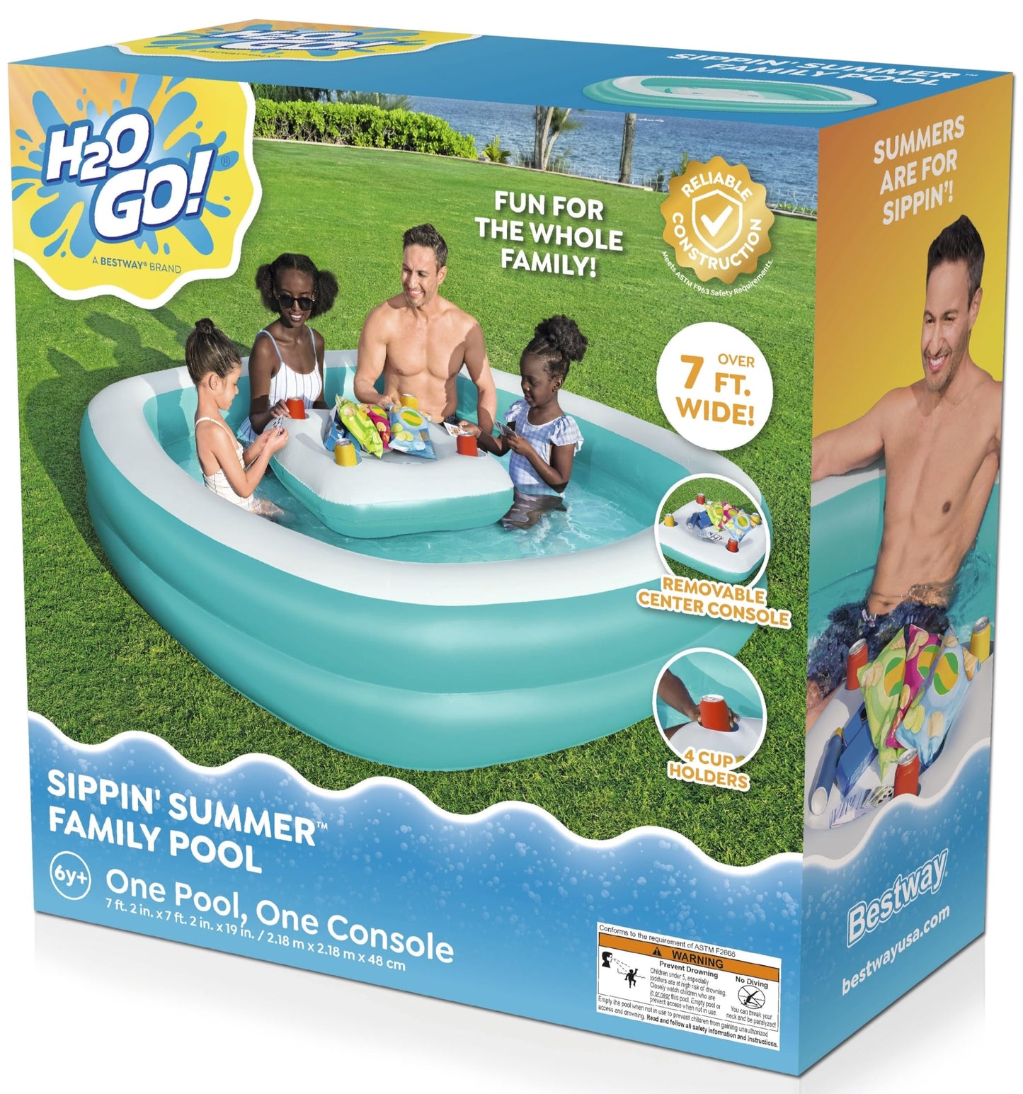 Bestway Inflatable Family Pool with Cup Holders