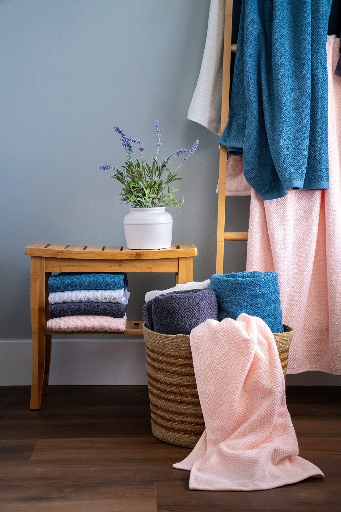 6-Piece Simpli-Magic Textured Bath Towel Set