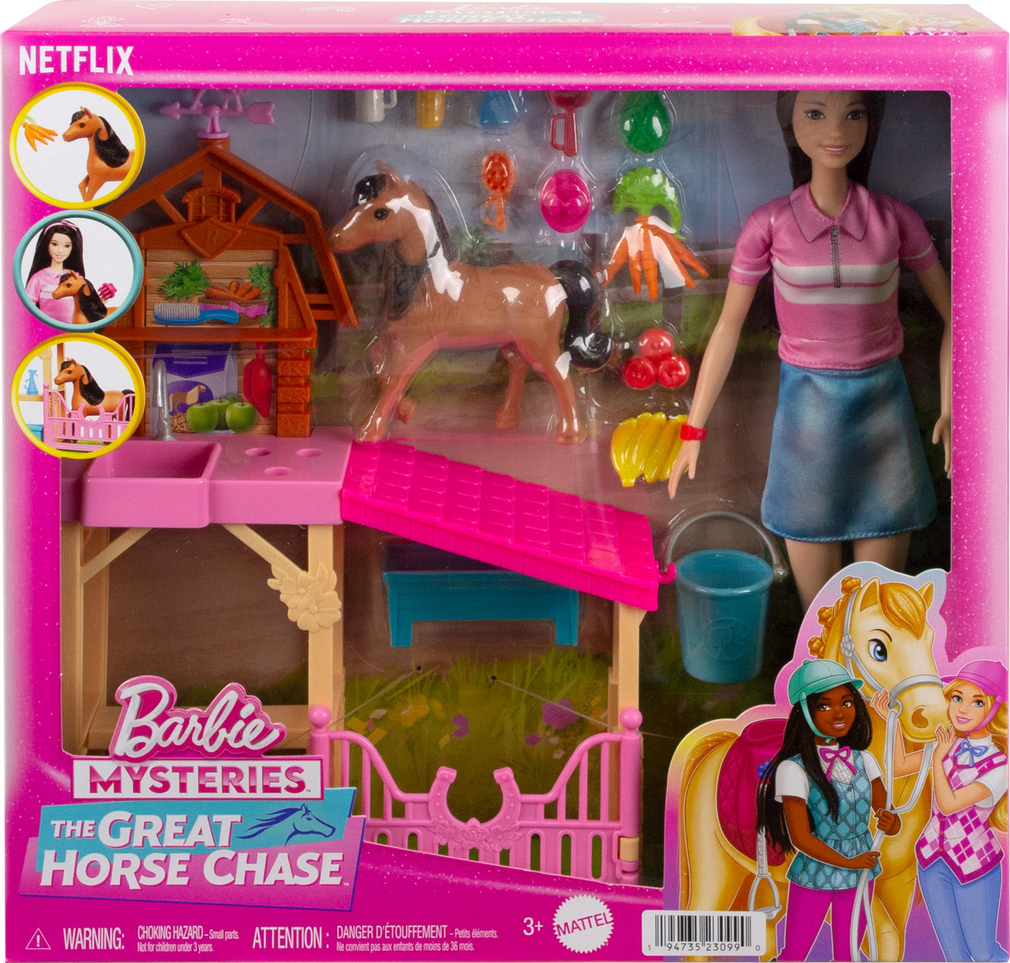 Barbie Stable Playset with Doll and Pony Accessories