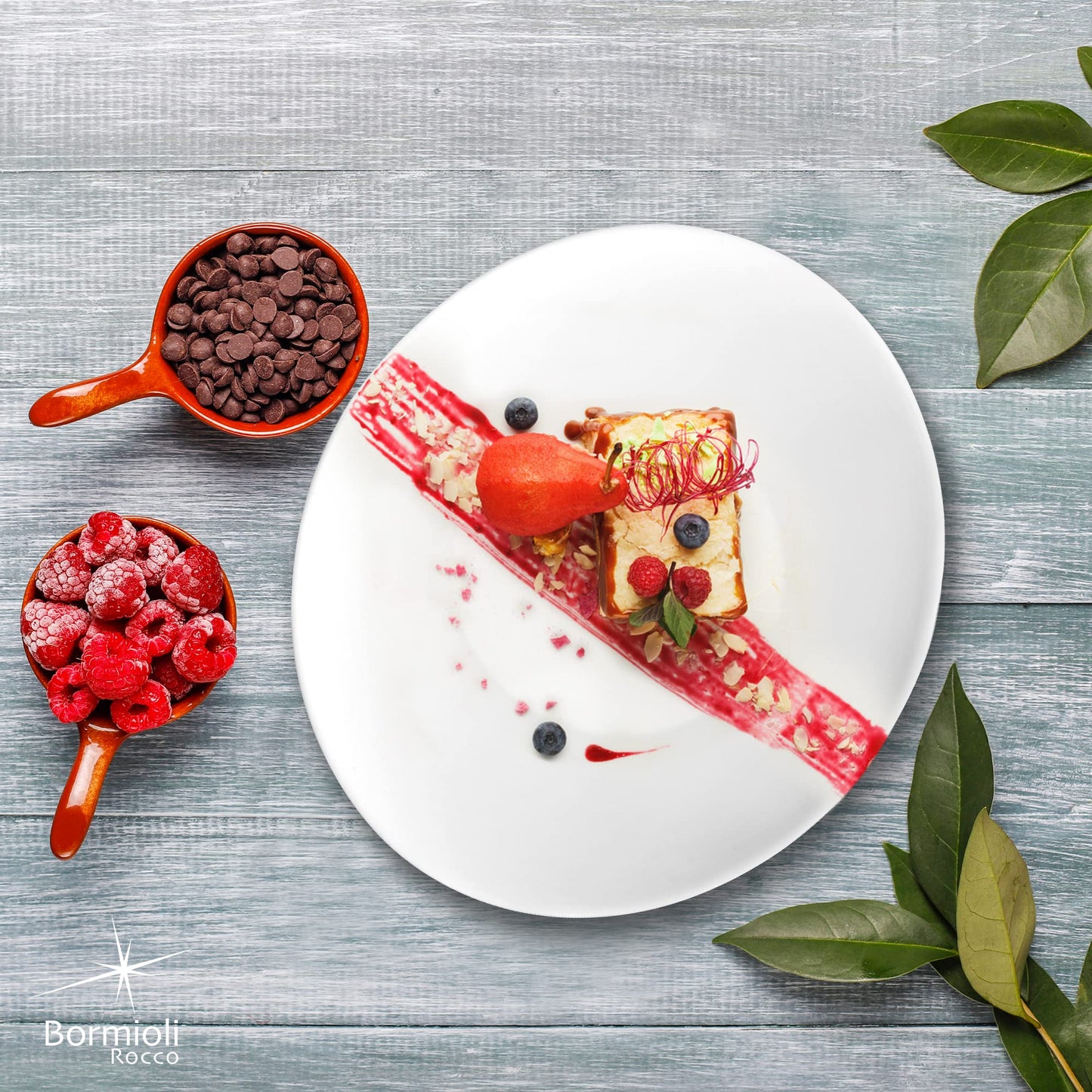 Bormioli Rocco Prometeo Set Of 6 Dessert Plates, 8.75" X 7.5" Tempered Opal Glass, Clean White, Curved Design With External Textures Dinnerware.