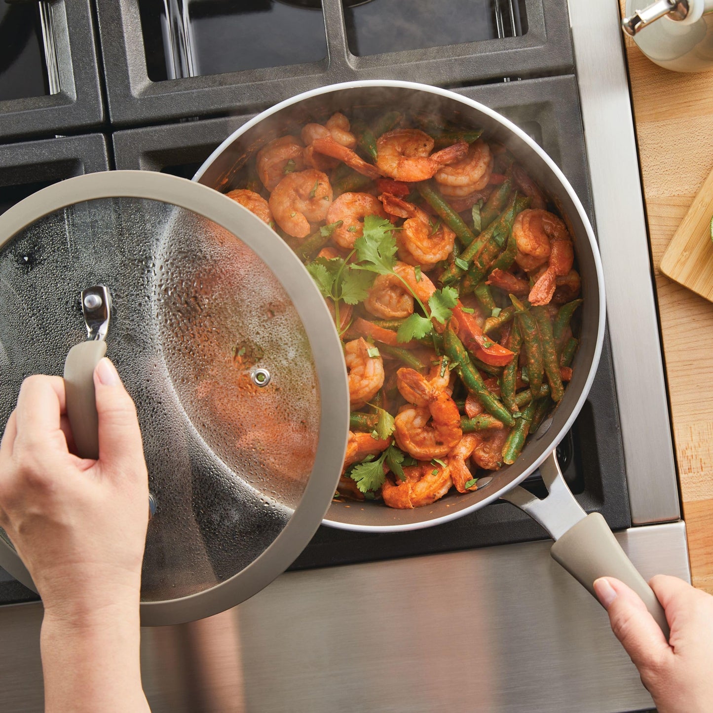 Rachael Ray Nonstick Sauté Pan with Lid, 3QT