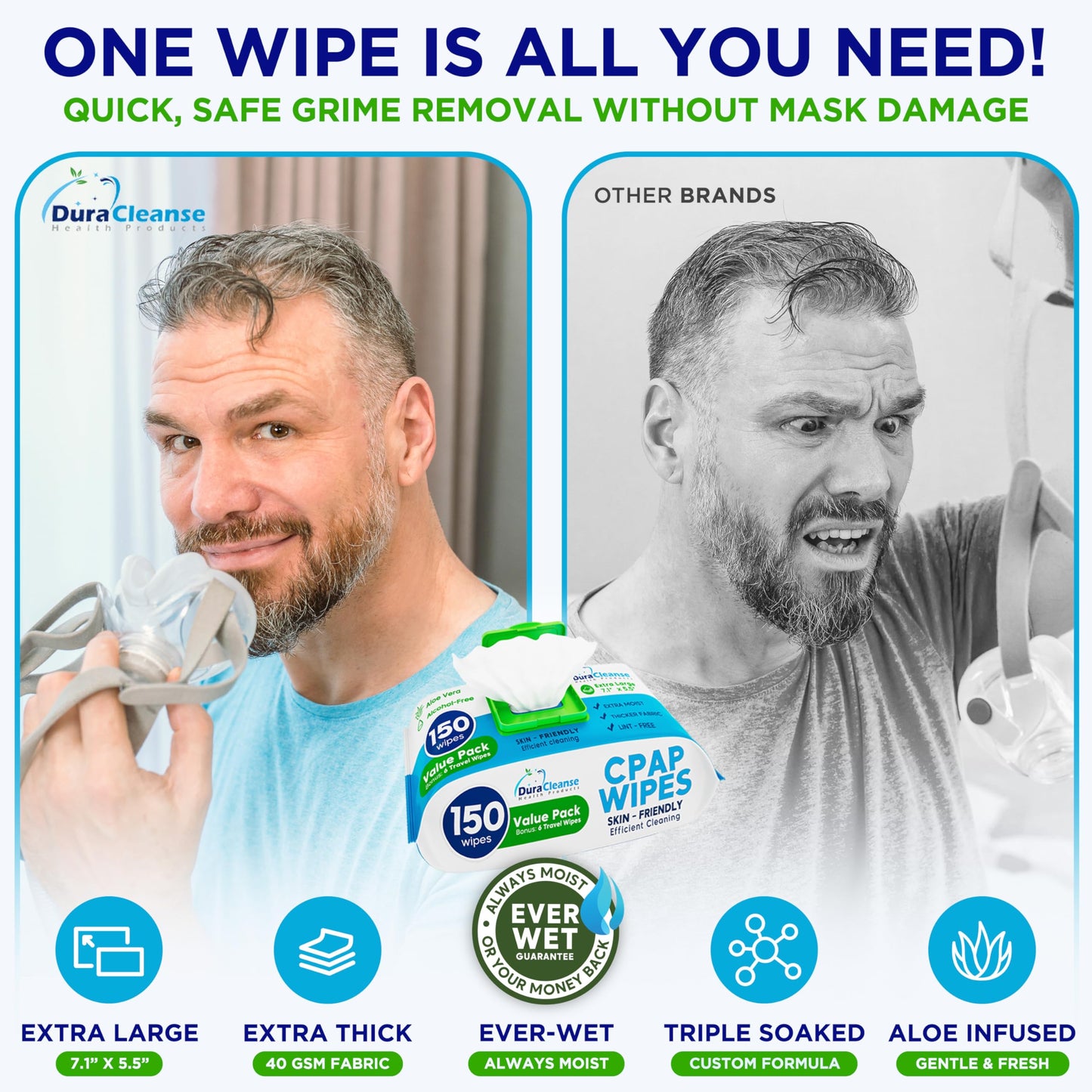 CPAP Mask Cleaning Wipes - Large 4 Pack