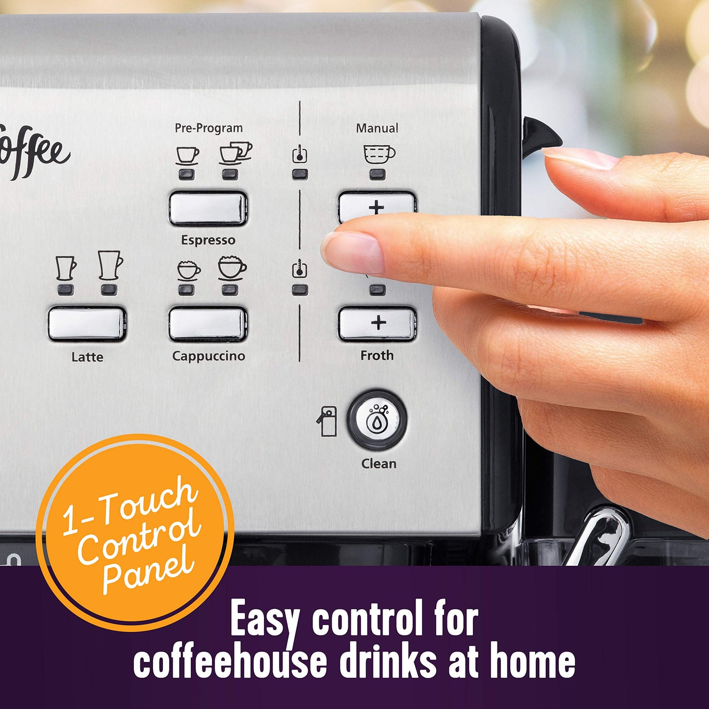 Mr. Coffee Programmable Espresso Machine with Frother