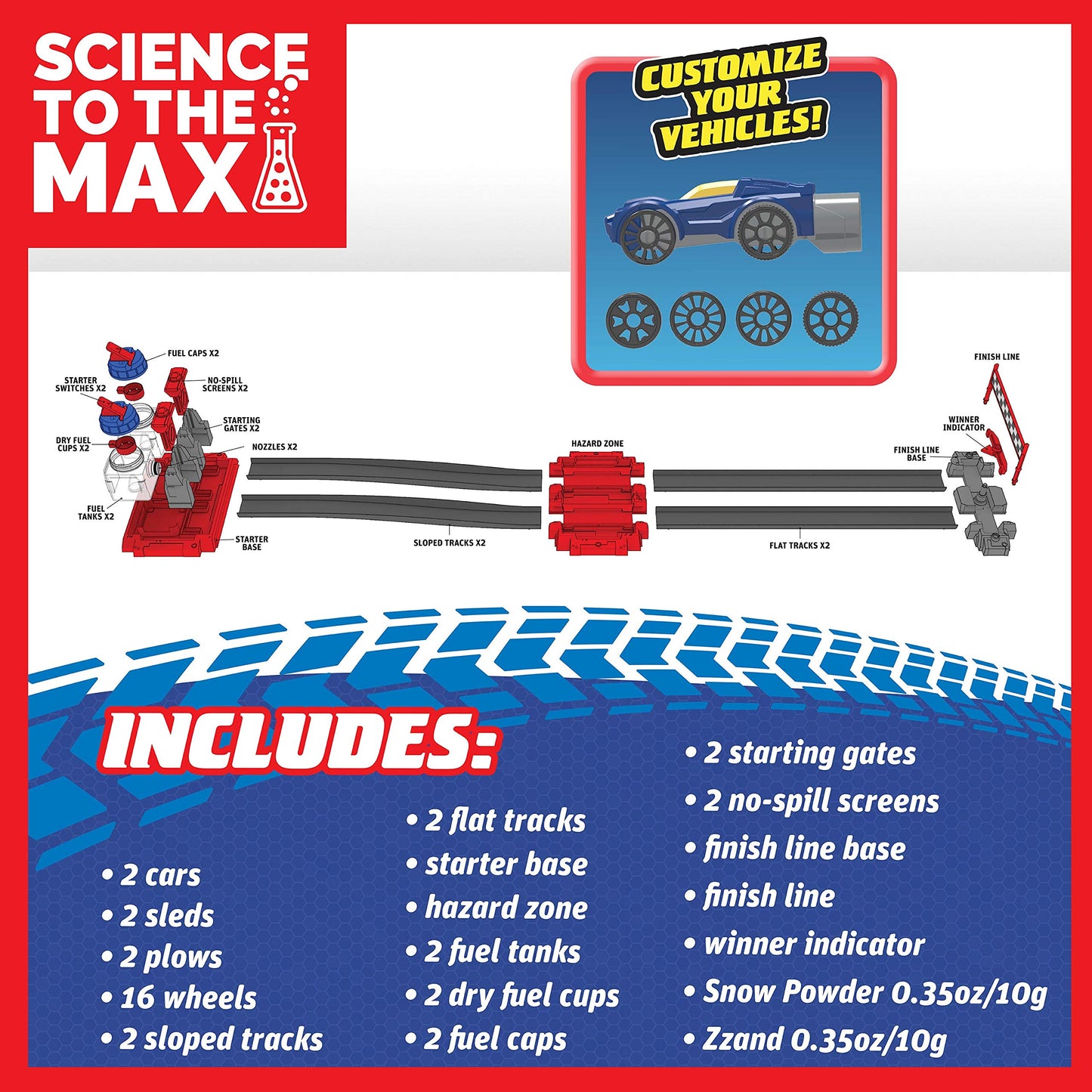 Be Amazing! Toys Science to The Max DIY Rocket Race Car Science Experiment for Kids & Teens - STEM Chemistry Kit for Boys and Girls - Make Your Own Water Race Rocket with Race Track for Ages 8+