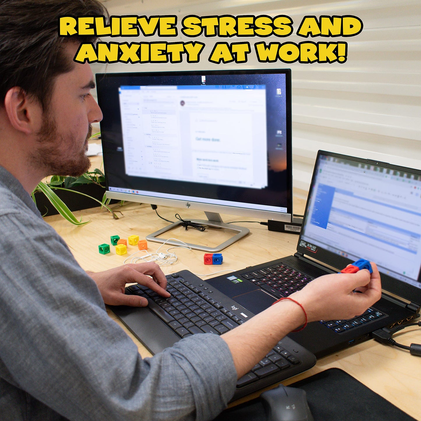 100 Pack Fidget Cubes for Stress Relief