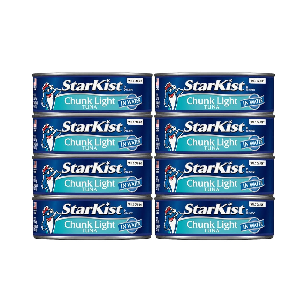 8 Pack Chunk Light Tuna in Water Cans