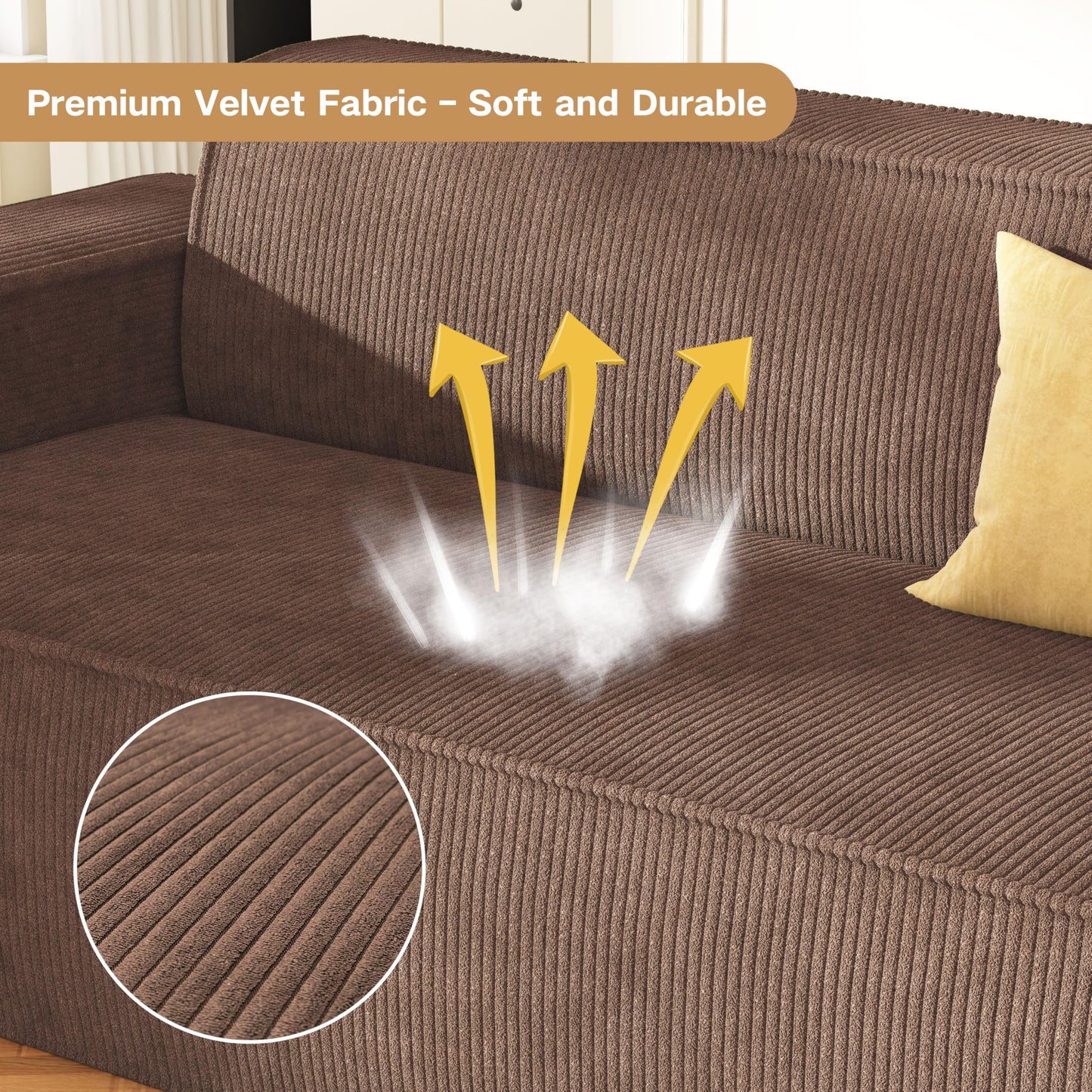 3-Seater Memory Foam Sofa for Living Room