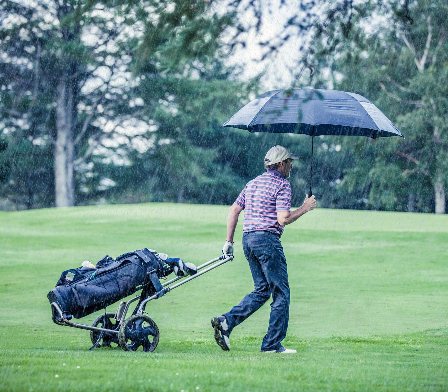 58 Inch Compact Travel Golf Umbrella - Windproof