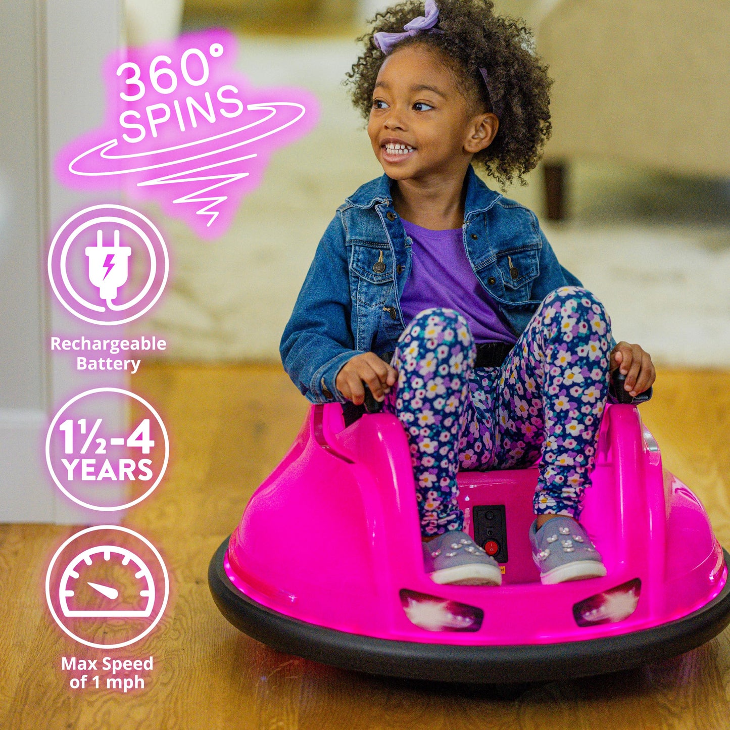 Flybar 6V Glow Bumper Car for Kids