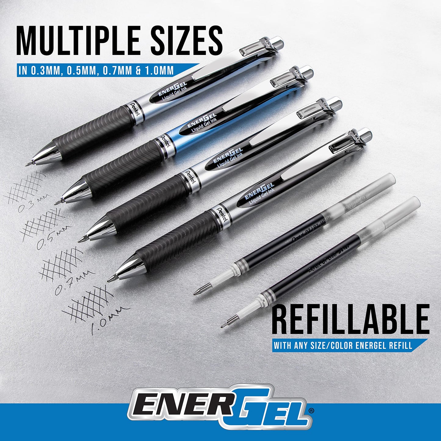 Pentel EnerGel 3-Pack Medium Line Pens