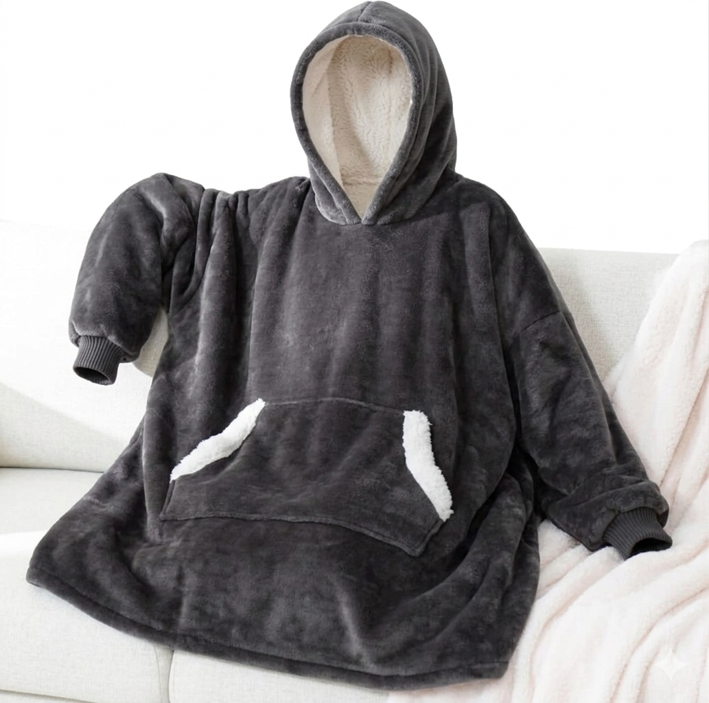 Oversized Sherpa Fleece Wearable Blanket Hoodie