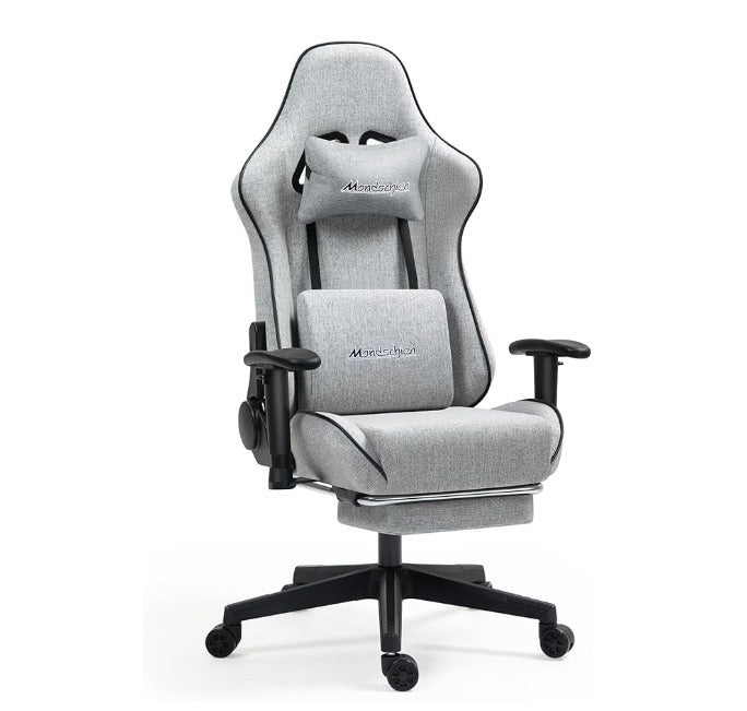 Ergonomic Gaming Chair with Massage Footrest
