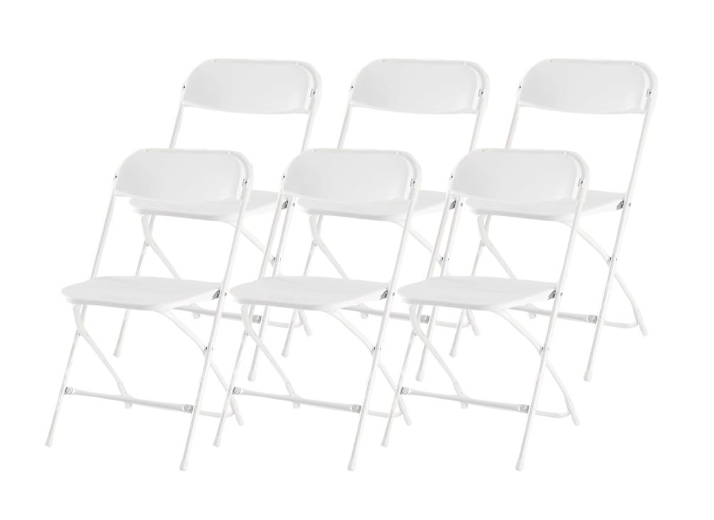 6 Pack Folding Plastic Stackable Chairs