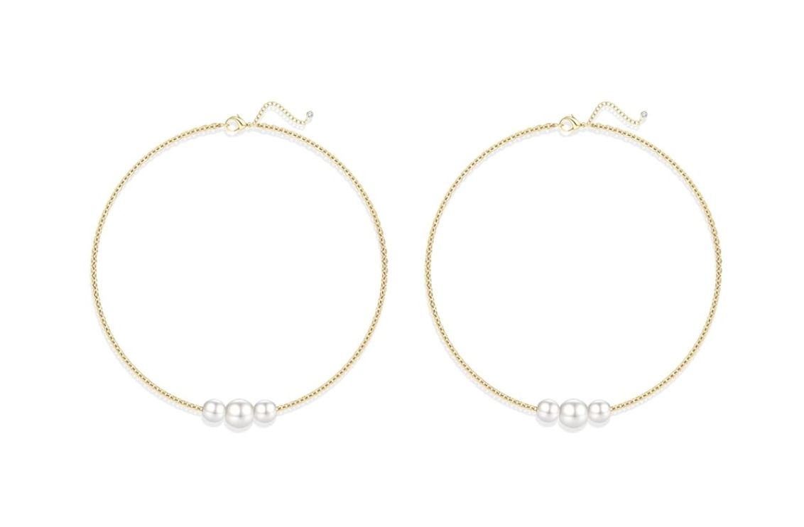 Dainty Imitation Pearl Choker Necklace with Extender