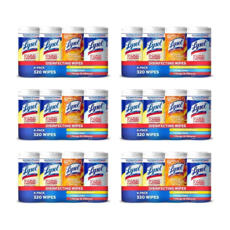 24 Pack 80 Count Lysol Disinfecting Cleaning Wipes Bundle