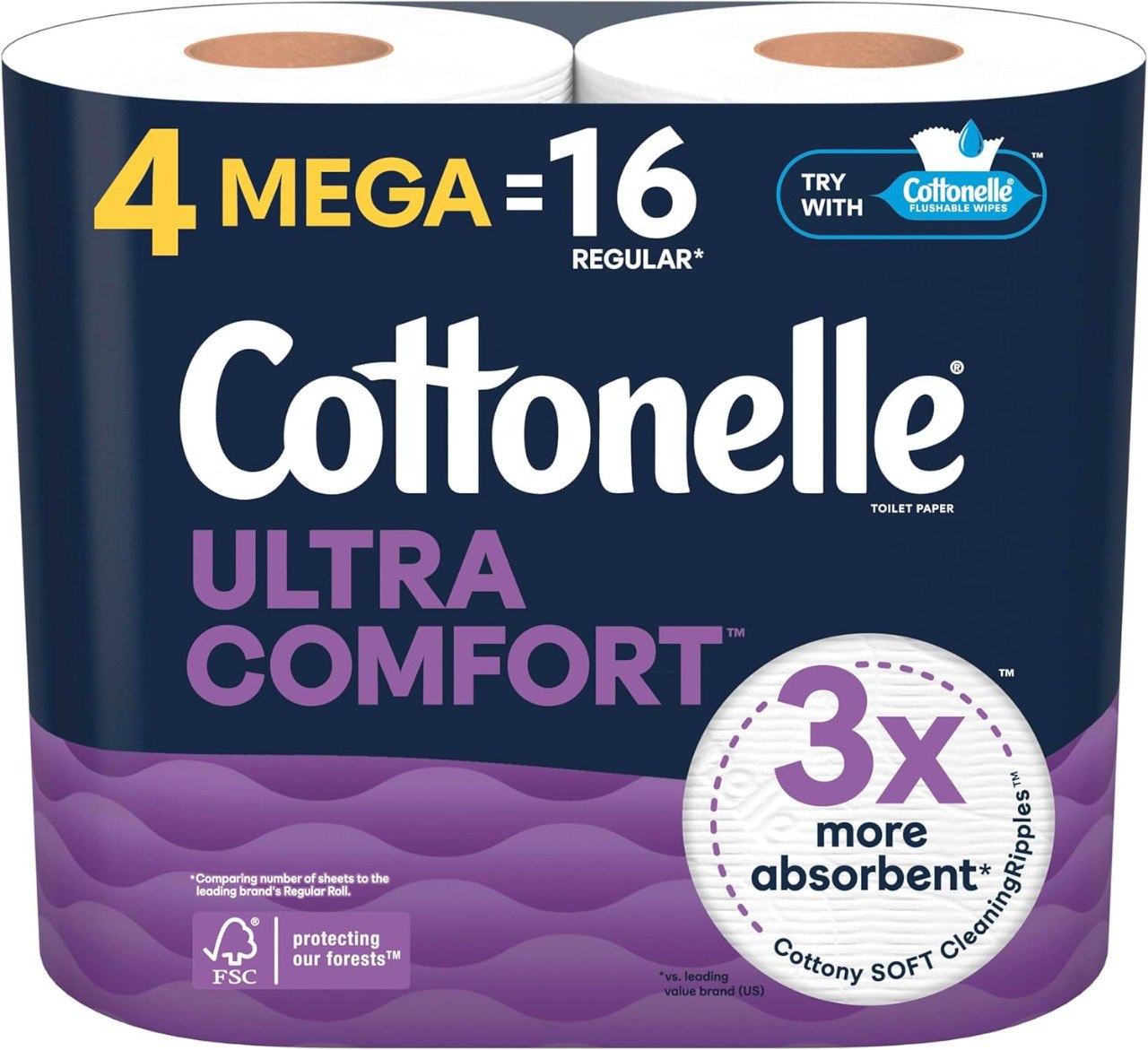4 Mega Rolls Ultra Soft Toilet Paper