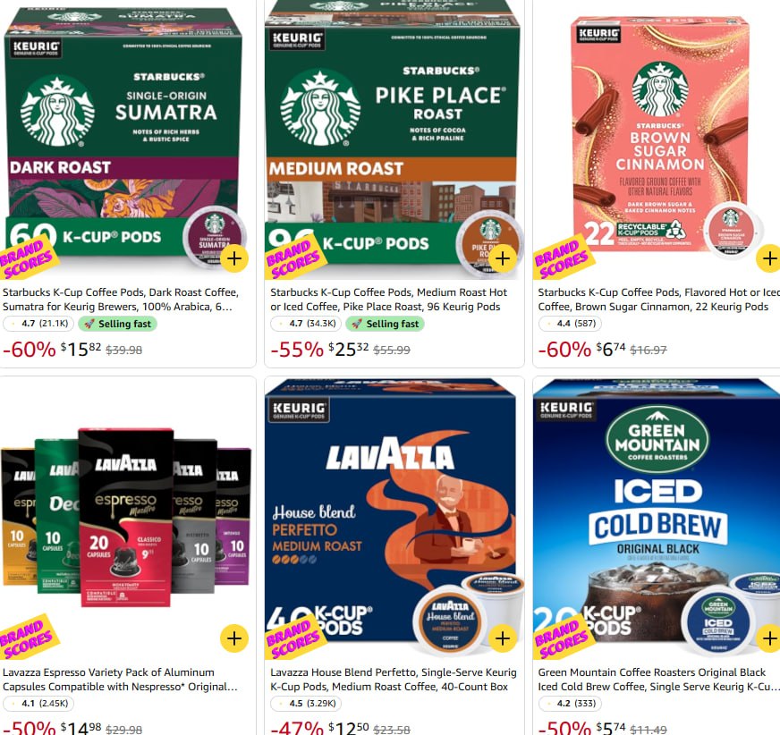 60 Count Starbucks Sumatra Dark Roast K-Cup Pods