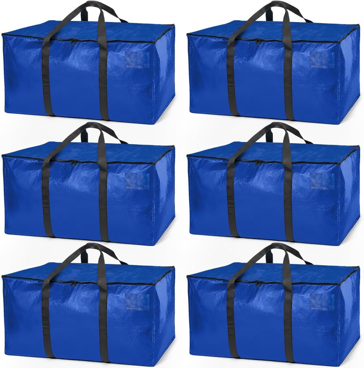 6 Pack Heavy Duty Zippered Moving Storage Bags
