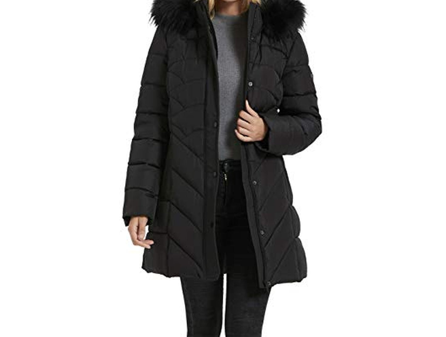 Thickened Down Alternative Hooded Winter Parka Jacket
