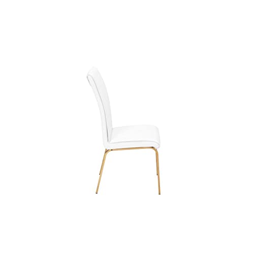 Best Quality Furniture 5PC Dining Set (1 Table + 4 Chairs), White, Gold