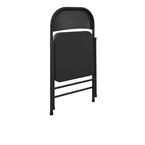 COSCO SmartFold All-Steel Folding Chair, 4-Pack, Black