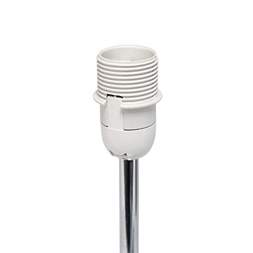 Simple Designs LT2007-WHT-2PK Chrome Mini Basic Table Lamp with Fabric Shade 2 Pack Set, White