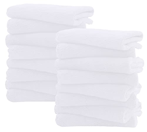 Spotted Play 16 Pack Burp Cloths for Baby - 20" by 10" Ultra Absorbent Burping Cloth, Newborn Towel - Milk Spit Up Rags - Burpy Cloths for Unisex, Boy, Girl - Burp Cloths Set (White)