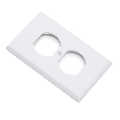 Amazon Basics 1-Gang Duplex Wall Plate - 20-Pack, White