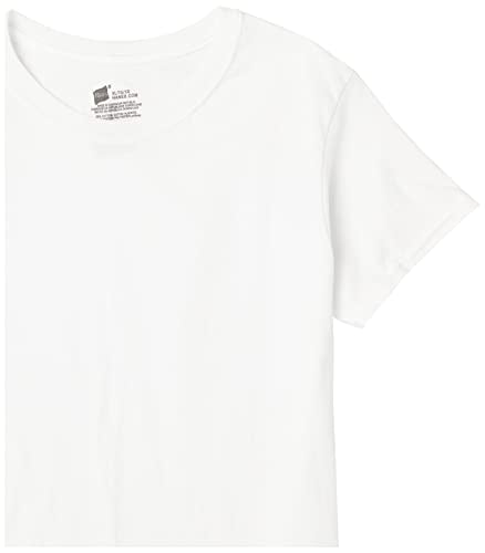 Hanes Boys' Undershirt, EcoSmart Short Sleeve Crew Shirts, Multiple Packs Available, Assorted, Medium